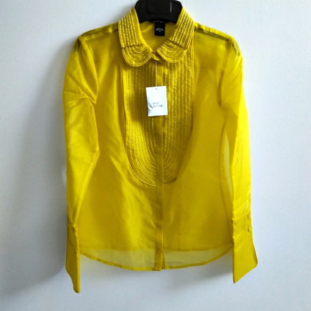 Victoria's Secret Yellow Silk Blouse